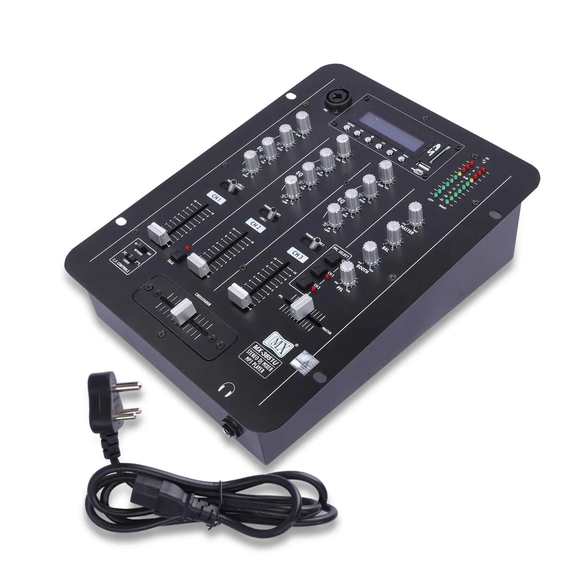 MX 3851U  3 Channel DJ MIXER With XLR Output