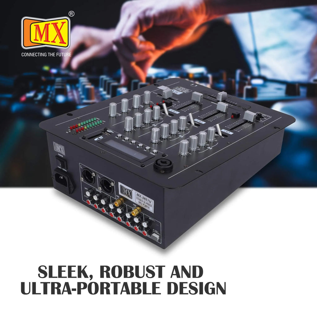 MX 3851U  3 Channel DJ MIXER With XLR Output
