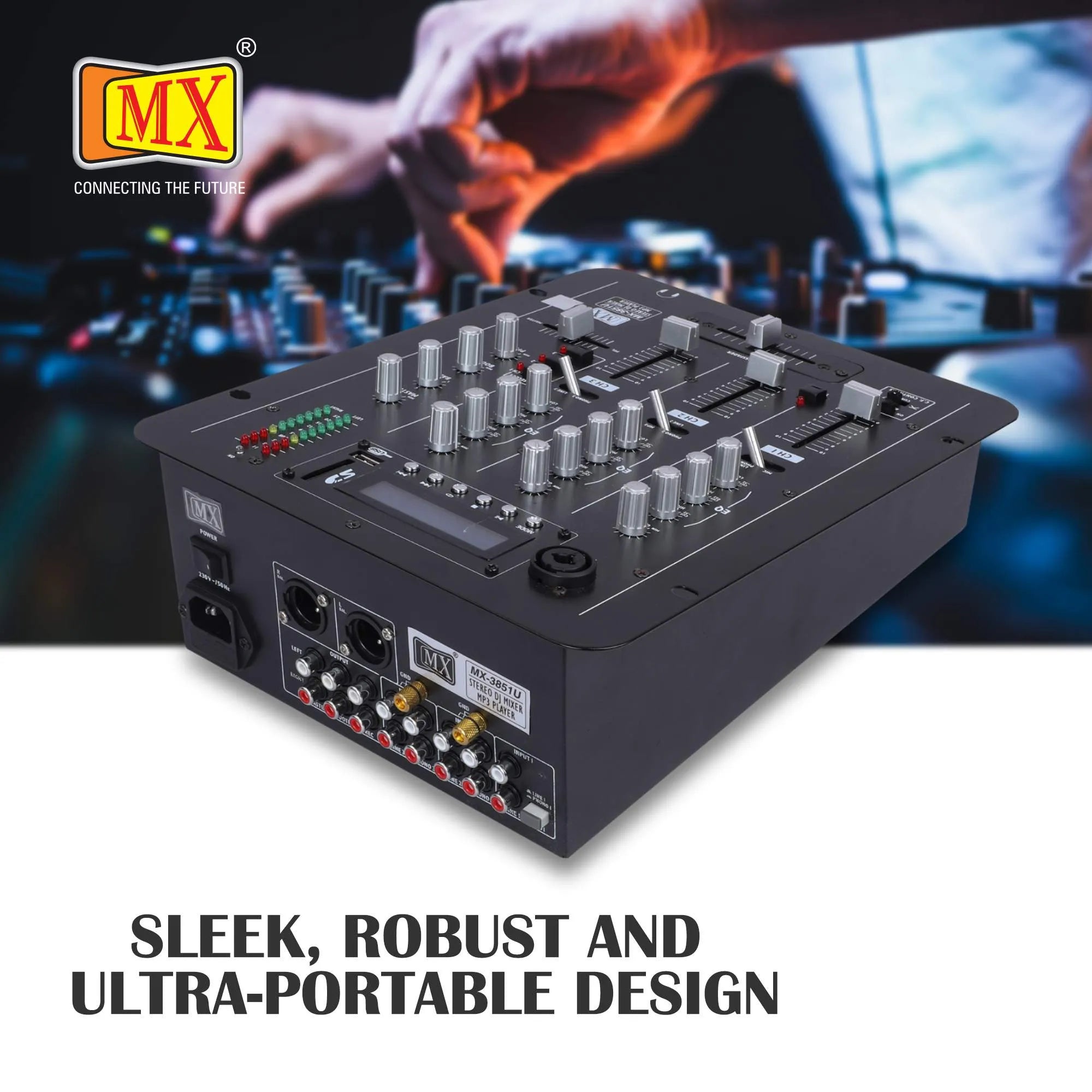 MX 3851U  3 Channel DJ MIXER With XLR Output